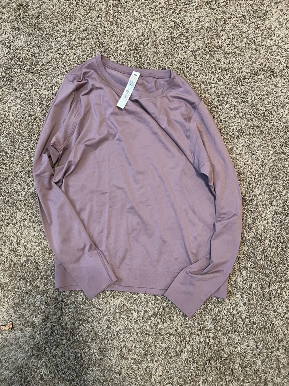 Mauve Long Sleeve Lululemon Swiftly Crewneck Top size 12